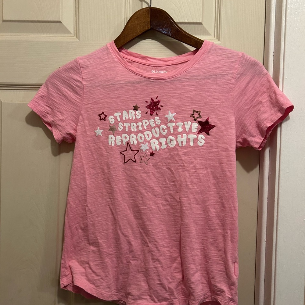 Old Navy “Reproductive Rights” Pink Short Sleeve Tee Casual Cotton Blend -XS